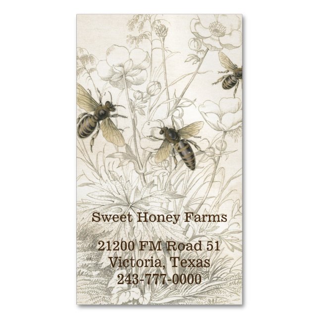 Honey Bees Custom Business Magnet (Front Vertical)