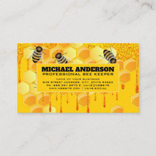 Honey Bees   Dripping Honey Business Card