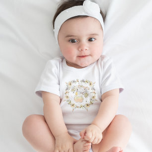 Honey Bees, Fairy & Baby Bees In Seamless Pattern Baby Bodysuit