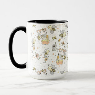 Honey Bees, Fairy & Baby Bees In Seamless Pattern Mug