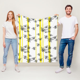 Honey Bees! Fleece Blanket