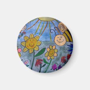 Honey Bees & Flowers Magnet