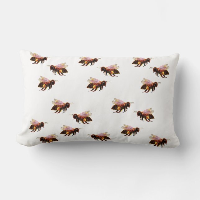 Honey Bees Flying  Lumbar Cushion (Front)