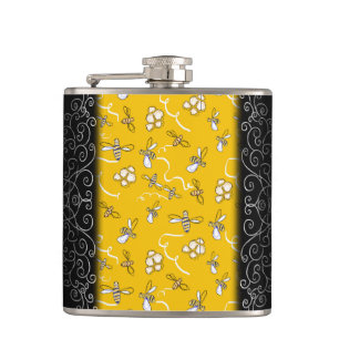 Honey Bees Hip Flask