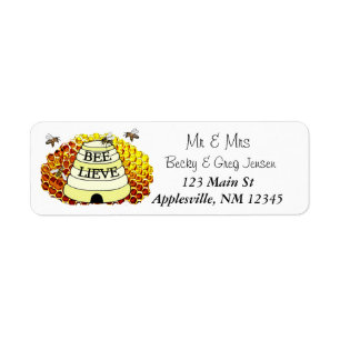 Honey Bees Hive Return Mailing Address Label Return Address Label