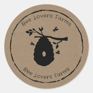 Honey Bees Label Organic Black Frame