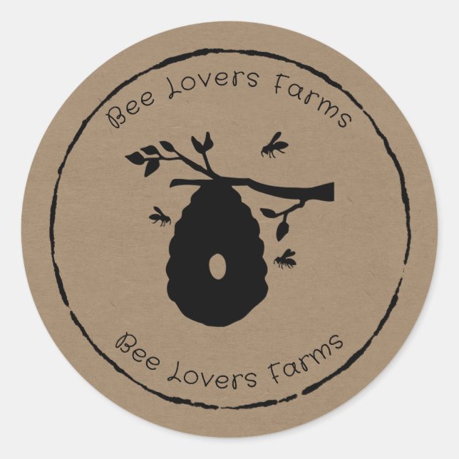 Honey Bees Label Organic Black Frame (Front)