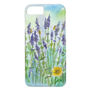 Honey Bees Lavender Wildflower Watercolor Case-Mate iPhone Case