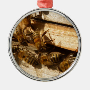 Honey Bees Metal Ornament