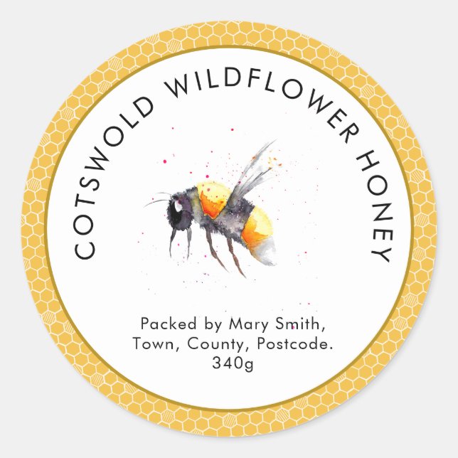 Honey Bees Nature Classic Round Sticker ,Rustic  (Front)