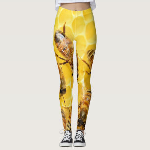 Honey Bees on Honeycomb Leggings