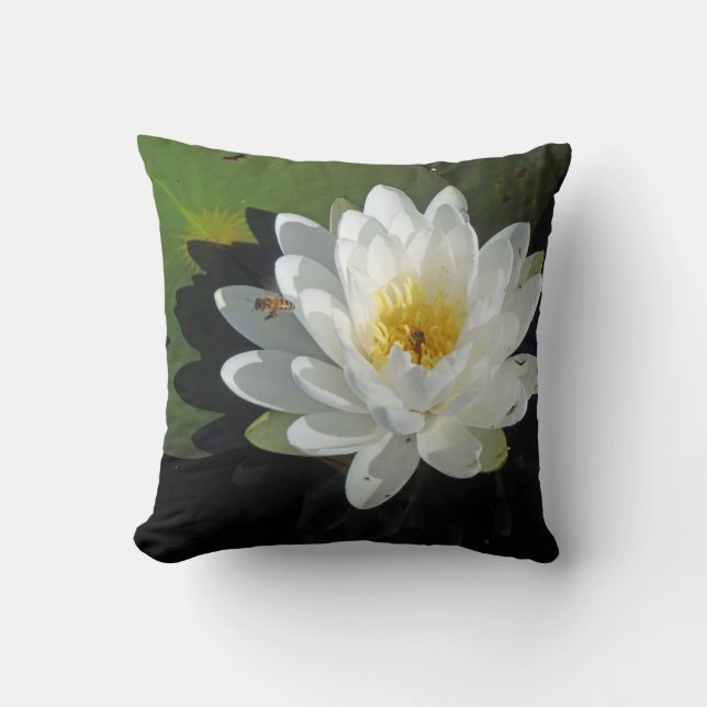Honey Bees on Water Lily Cushion (Front)