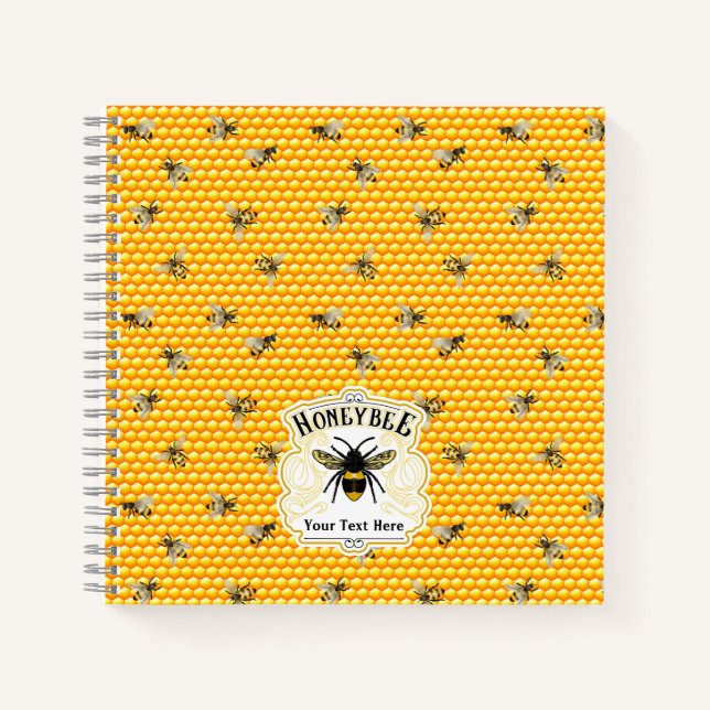Honey Bees Personalise Notebook (Front)