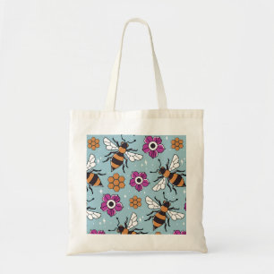 Honey bees, Save the bees, Bee pattern Tote Bag