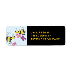 Honey Bees & Spring Flowers Return Address Label