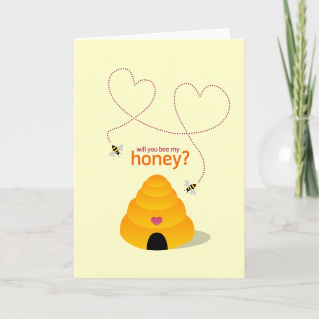 Honey Bees Valentine's Day card (Front)