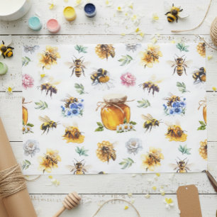 Honey Bees Watercolor  Tissue Paper