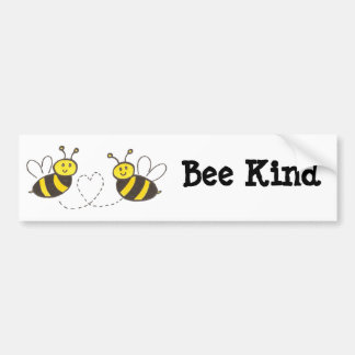 Honey Bees with Heart Bee Kind Bumper Sticker