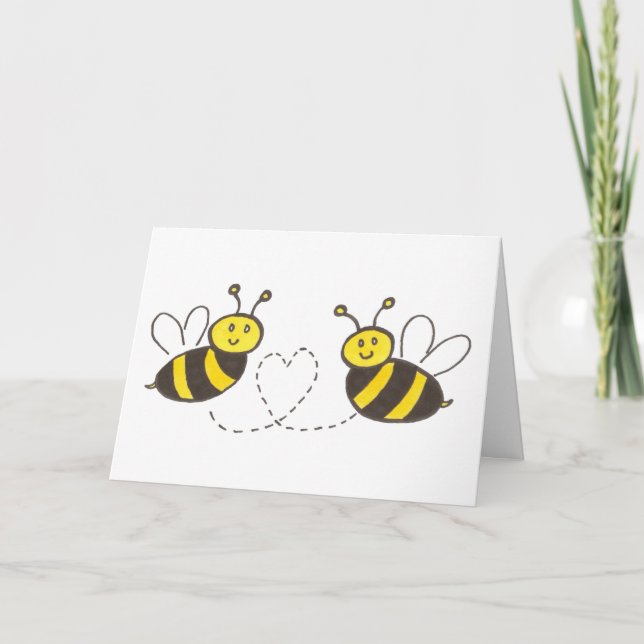 Honey Bees with Heart Card (Front)