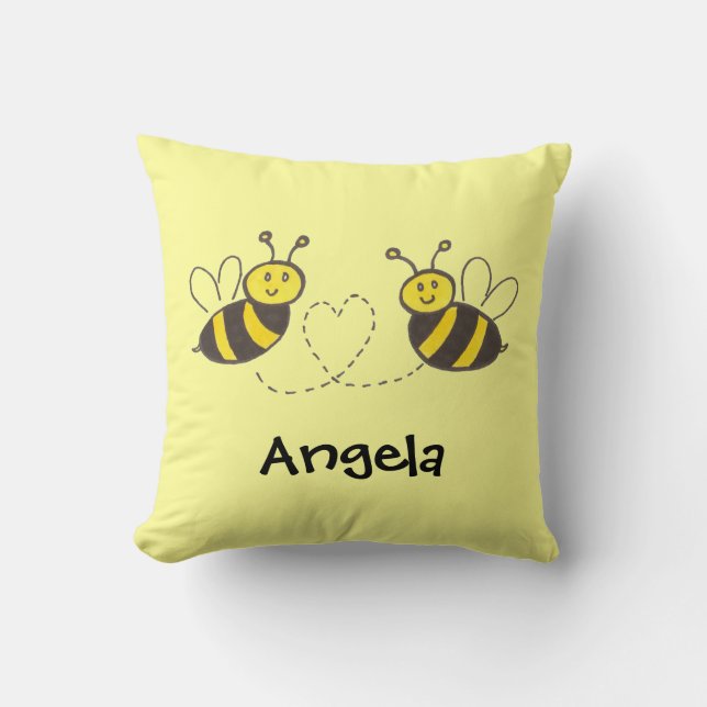 Honey Bees with Heart Cushion (Front)