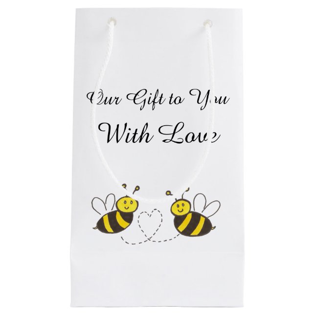 Honey Bees with Heart Customised for Gift Small Gift Bag (Front)