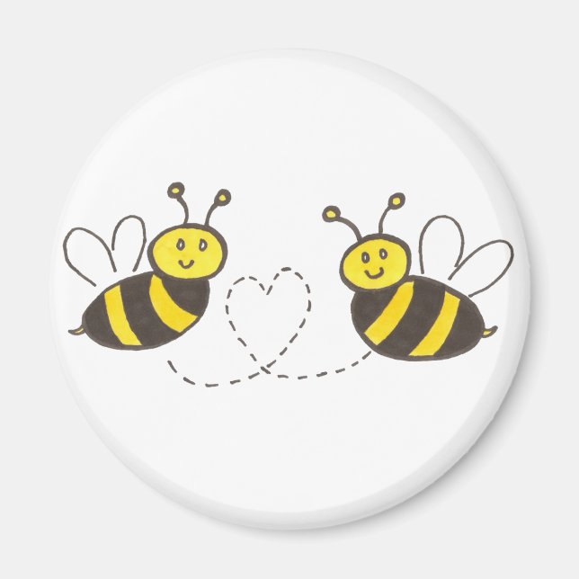 Honey Bees with Heart Magnet (Front)