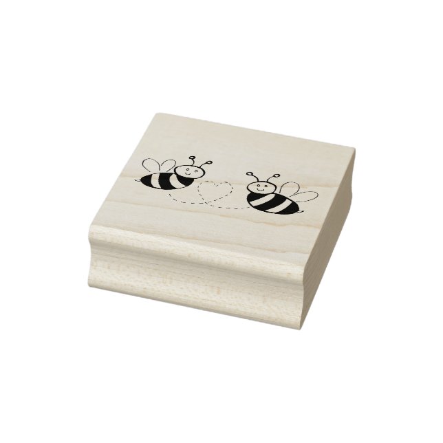 Honey Bees with Heart Rubber Stamp (Stamp)