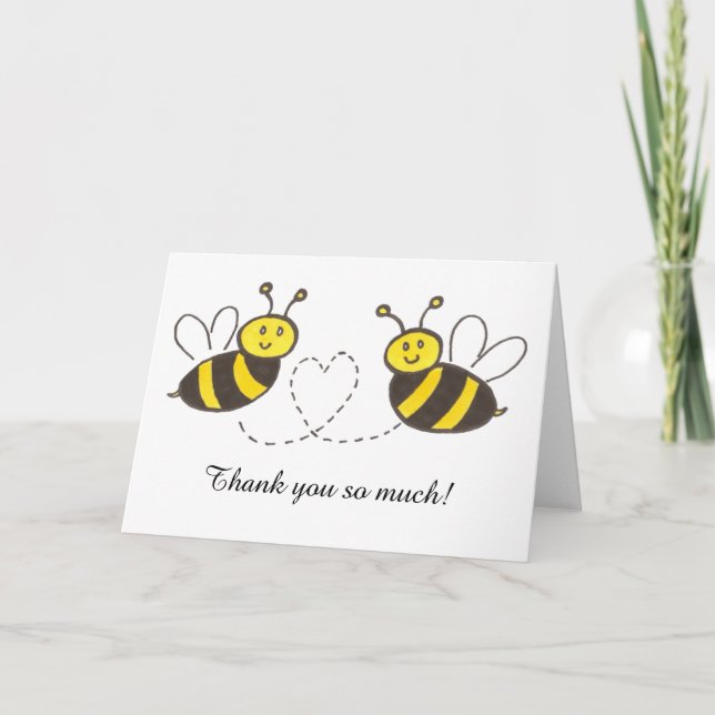 Honey Bees with Heart Thank you notes (Front)