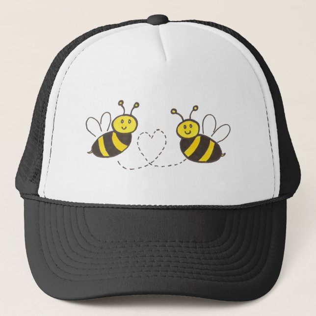 Honey Bees with Heart Trucker Hat (Front)