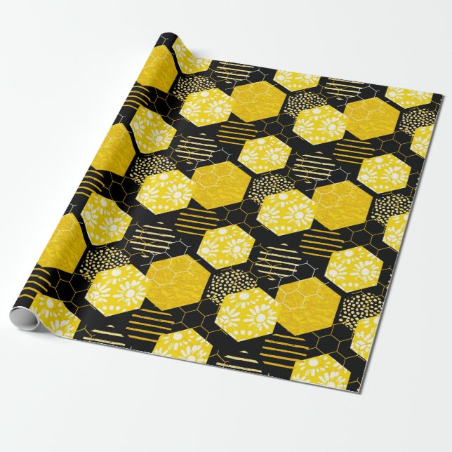 Honey Bees! Wrapping Paper (Unrolled)