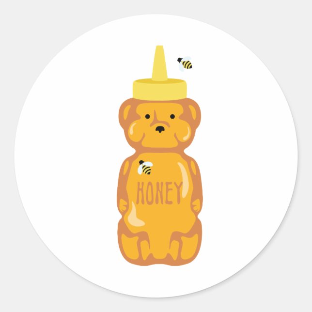 Honey Bottle Classic Round Sticker (Front)