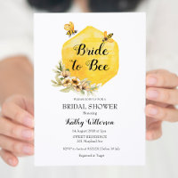 Honey Bride to bee bridal shower invitation