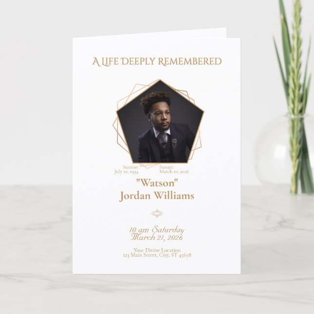 Honey‑Brown Text White Background Bifold Program (Front)