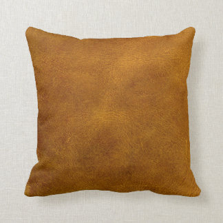 Honey Buckskin Leather Fine Grain Amber Mustard Cushion