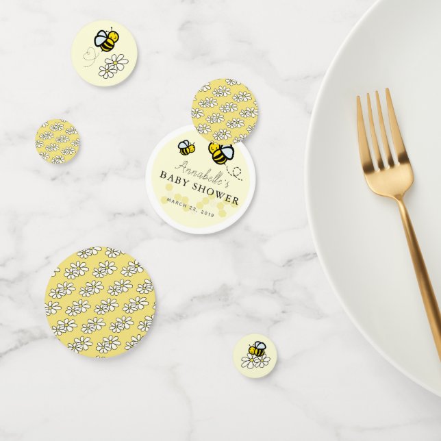 Honey / Bumble Bees & Daisies Yellow Baby Shower Confetti (Group)