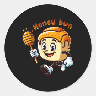 Honey Bun Valentine Sweet Pastry Dessert Cinnamon  Classic Round Sticker