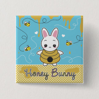 Honey Bunny 15 Cm Square Badge