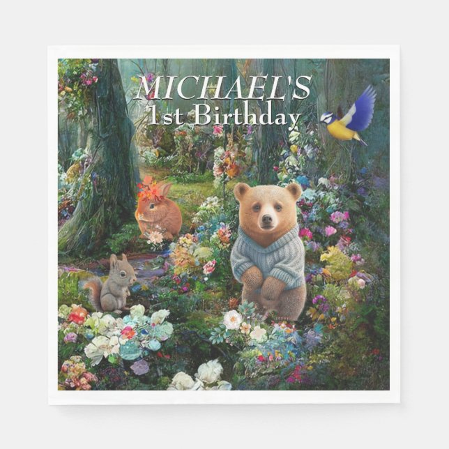 Honey Bunny and Boo Bear  Napkin (Front)