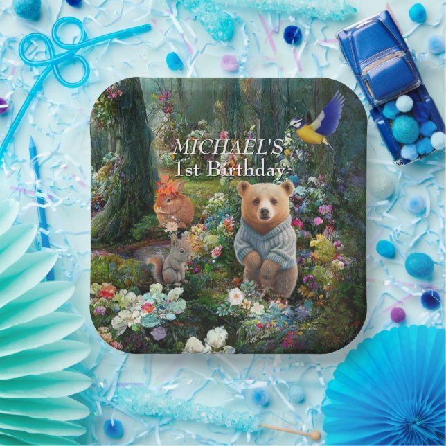 Honey Bunny and Boo Bear  Paper Plate (Party)