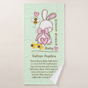 Honey Bunny Baby Girl Towel – Custom Bath Towel