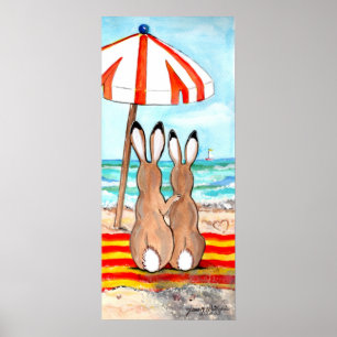 Honey Bunny Beach Rabbit Tropical Vacation Poster