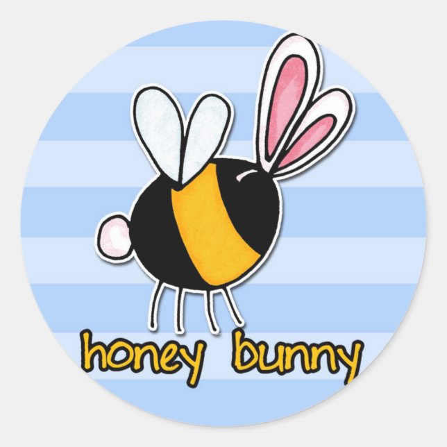 honey bunny classic round sticker (Front)