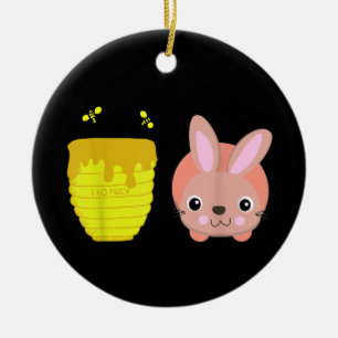 Honey Bunny Cute & Funny Rabbit Animal Lovers Ceramic Ornament
