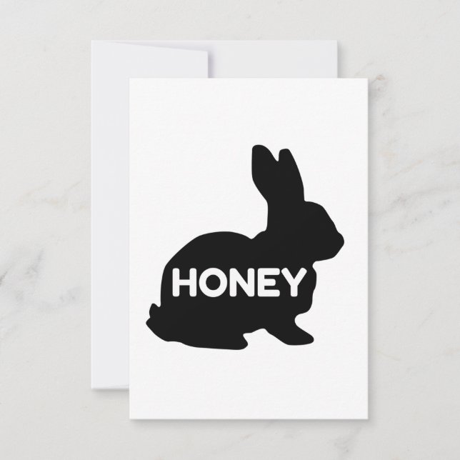 Honey Bunny Cute Funny Thank You Card (Front)