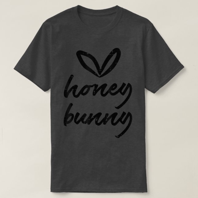 Honey Bunny Heart Cute Easter Couple Husband Wife  T-Shirt (Design Front)