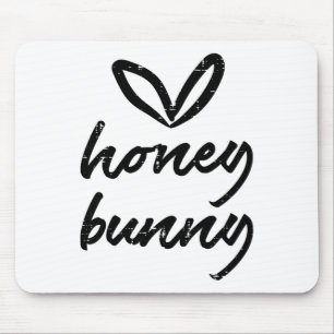 Honey Bunny Heart Cute Easter Couple Husnd Wife Me Mouse Pad