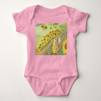 Honey Bunny Meets The Honey Bees Baby Bodysuit