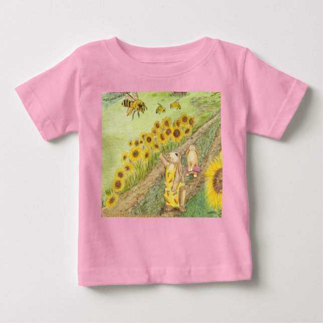Honey Bunny Meets The Honey Bees Baby T-Shirt (Front)