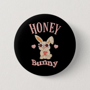 Honey Bunny Retro Easter Cute Rabbit Women Girls K 6 Cm Round Badge