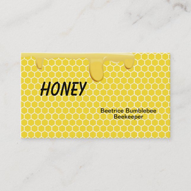Honey Business Cards for Beekeeping or Apiary (Front)